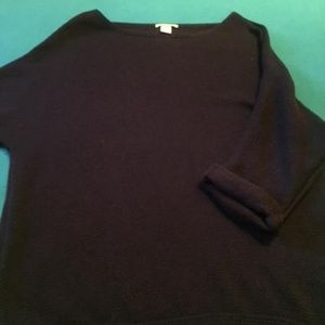 Navy Blue Boat Neck Sweater